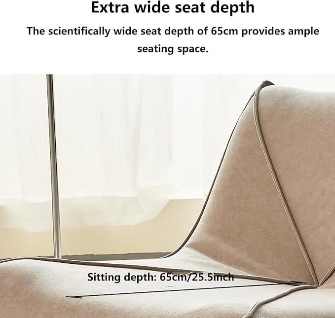 Bean Bag Chair for Adults, Modern Linen Fabric Fireside Chair, Premium Microfiber Caterpillar Sofa Couch, Corner Togo Lazy Chairs Sofa for Living Room/Bedroom/Salon/Office(Yellow,B)