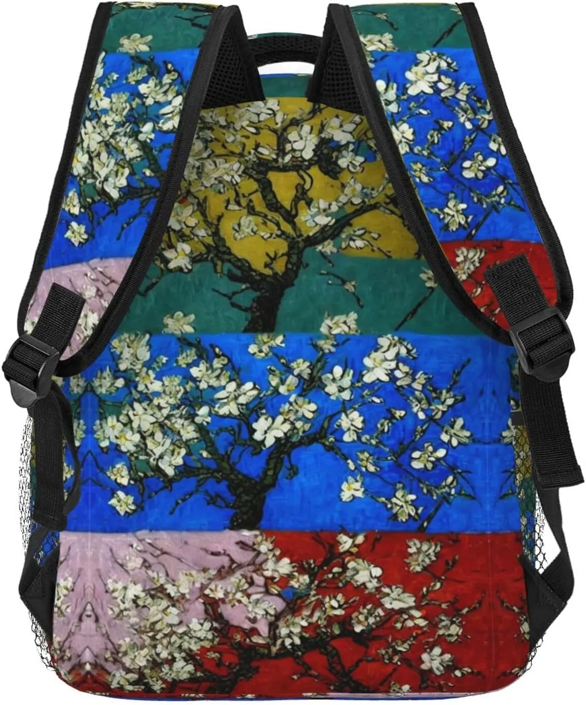 Beautiful Apricot Flower Blossom Art Daypack Backpack Polyester Multipurpose Anti-Theft Shoulder Bag Big Capacity Gym Outdoor Hiking Backpack With Smooth Zippers