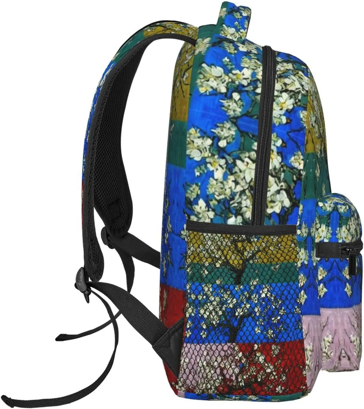Beautiful Apricot Flower Blossom Art Daypack Backpack Polyester Multipurpose Anti-Theft Shoulder Bag Big Capacity Gym Outdoor Hiking Backpack With Smooth Zippers