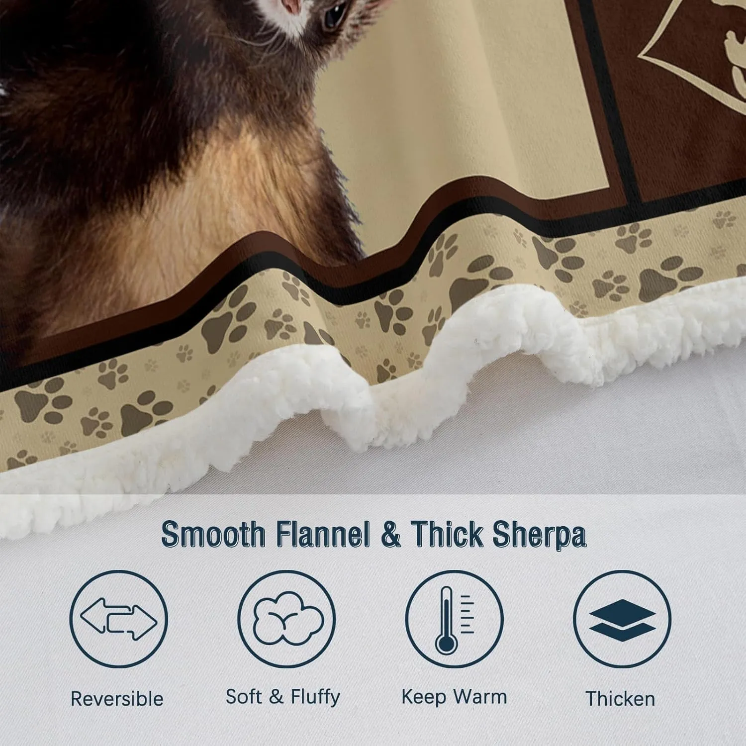 BEDMUST Ferret Blanket Soft Fuzzy Cozy Ferret Plush Throw Blanket for Crib Couch Chair Living Room Ferret Stuffed Animal Gifts for Kids Boys Women (60x80 inches)