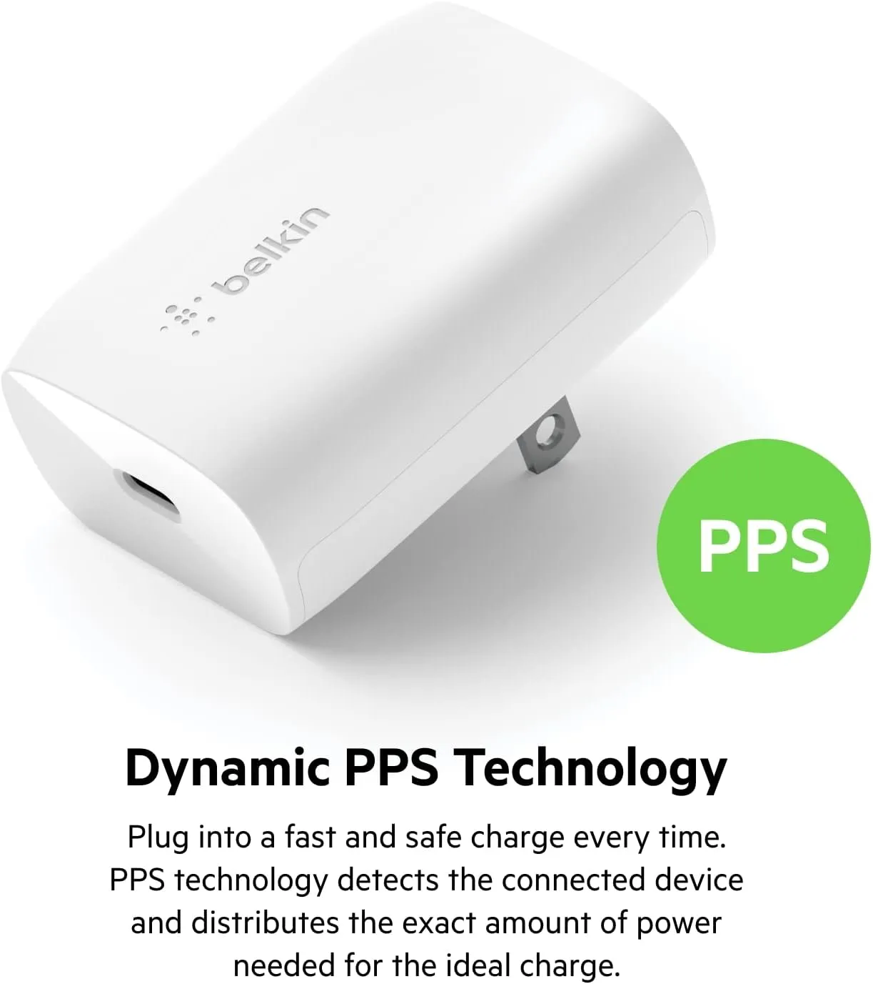 Belkin 30W USB-C Wall Charger with USB-C to C Cable, PPS, PowerDelivery, USB-IF Certified PD 3.0 Fast Charging for iPhone 16, iPad, Samsung Galaxy S25, Google Pixel, Nintendo Switch 2 & More - White