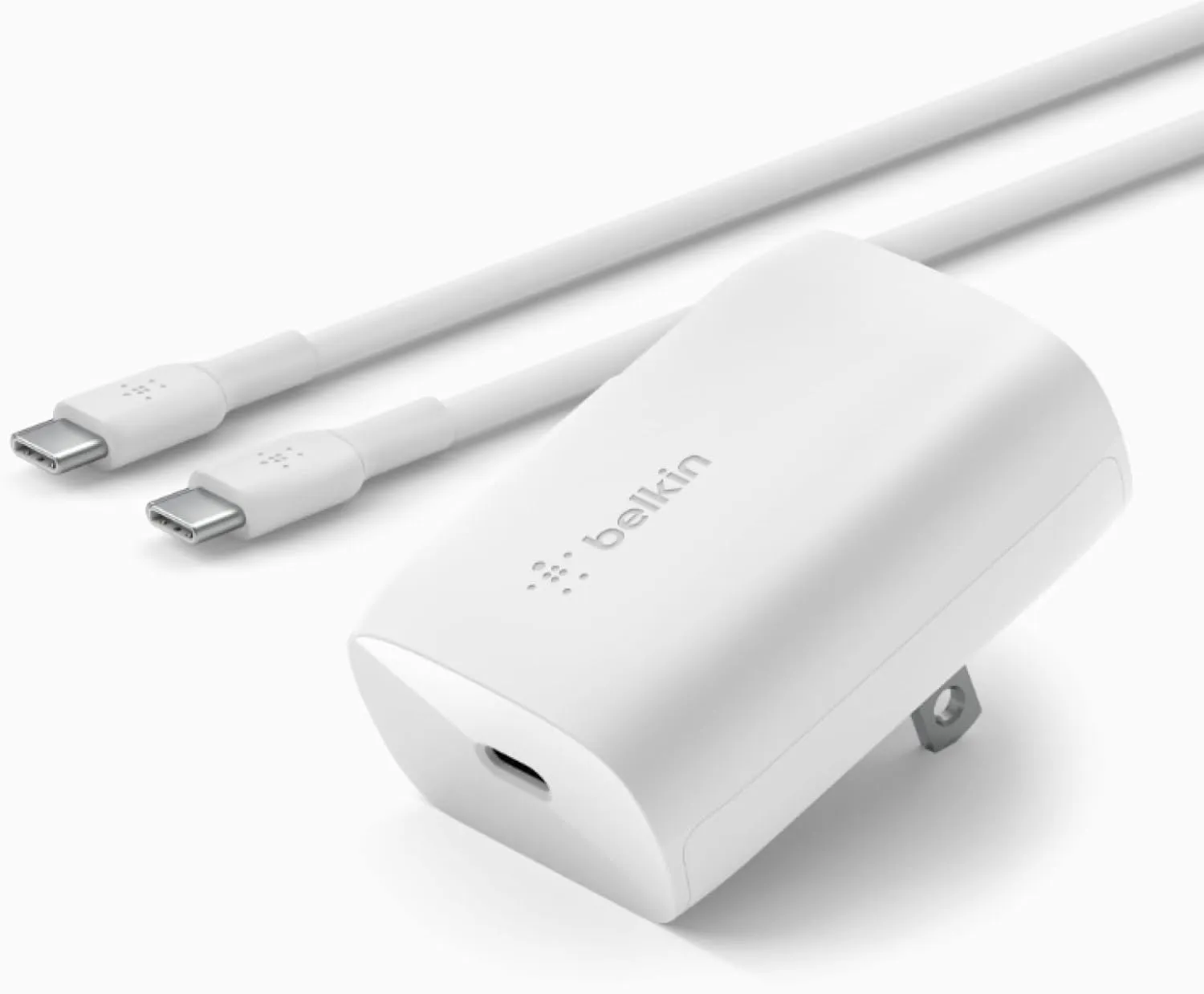 Belkin 30W USB-C Wall Charger with USB-C to C Cable, PPS, PowerDelivery, USB-IF Certified PD 3.0 Fast Charging for iPhone 16, iPad, Samsung Galaxy S25, Google Pixel, Nintendo Switch 2 & More - White