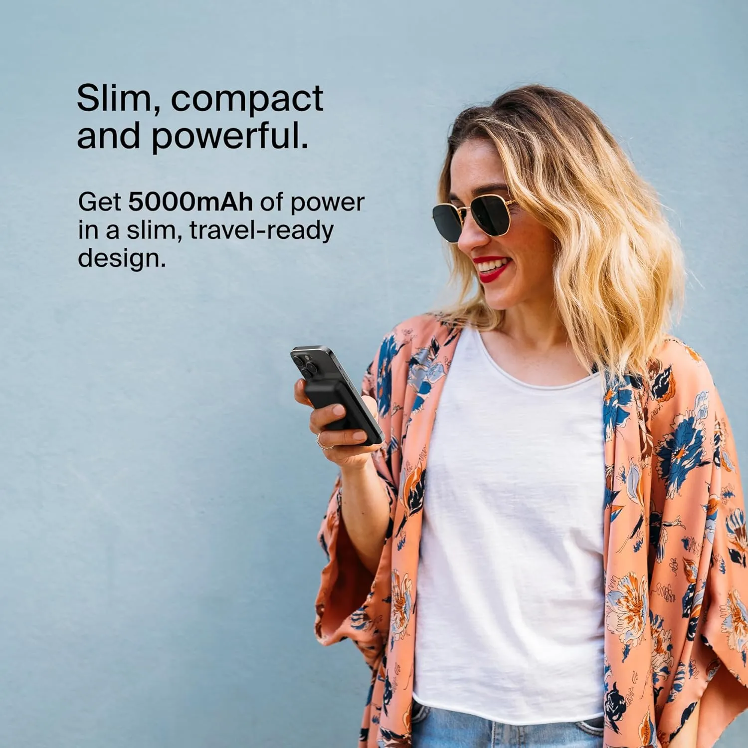 Belkin BoostCharge Wireless Power Bank 5K w/MagSafe Compatible 7.5W Charging, Built-in Pop-up Kickstand - Compatible w/iPhone 16, 16 Plus, 16 Pro, 16 Pro Max, iPhone 15, AirPods, and More - Black