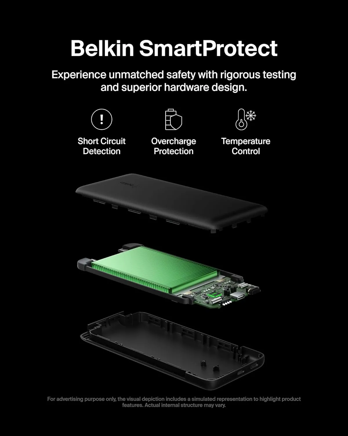 Belkin Portable Charger, Power Bank 10,000mAh, 23W w/Integrated Lightning Cable & USB-C Cable - Charger Battery Pack for Apple iPhone 16, 15, Galaxy S25, Nintendo Switch 2, Travel Essentials - Black