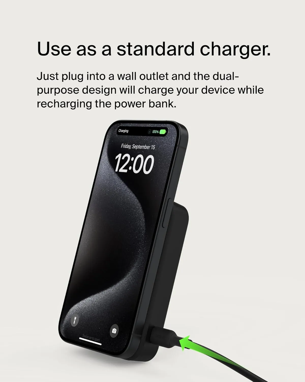Belkin Portable Charger, Wireless Power Bank 10,000mAh w/ Qi2, MagSafe Compatible   Built-in Pop-up Kickstand - Compatible w/iPhone 16, 15, 14, Plus, Pro, Pro Max, and More - Black