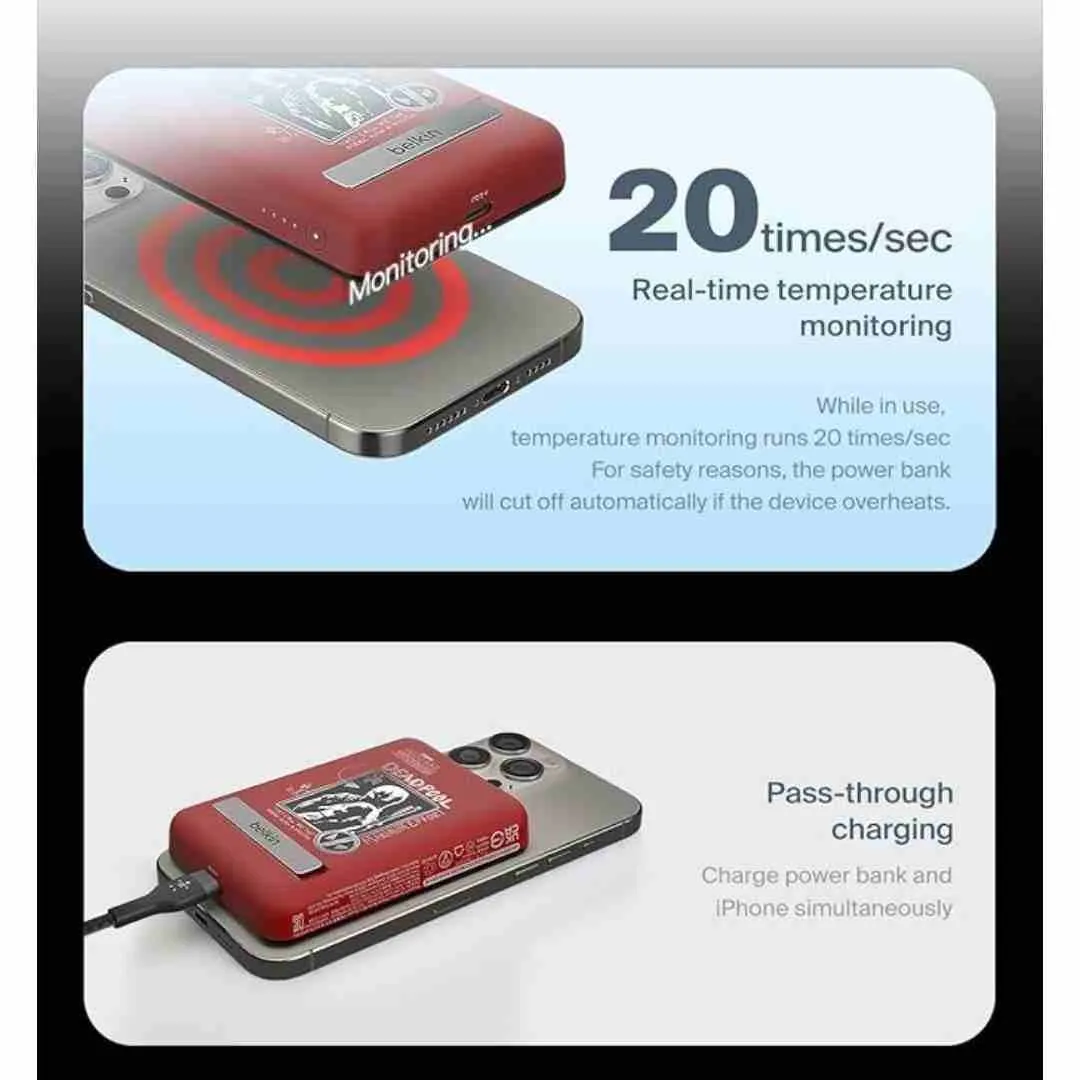 Belkin X Deadpool 5000 mAH Magsafe Wireless Power Bank Disney Brown