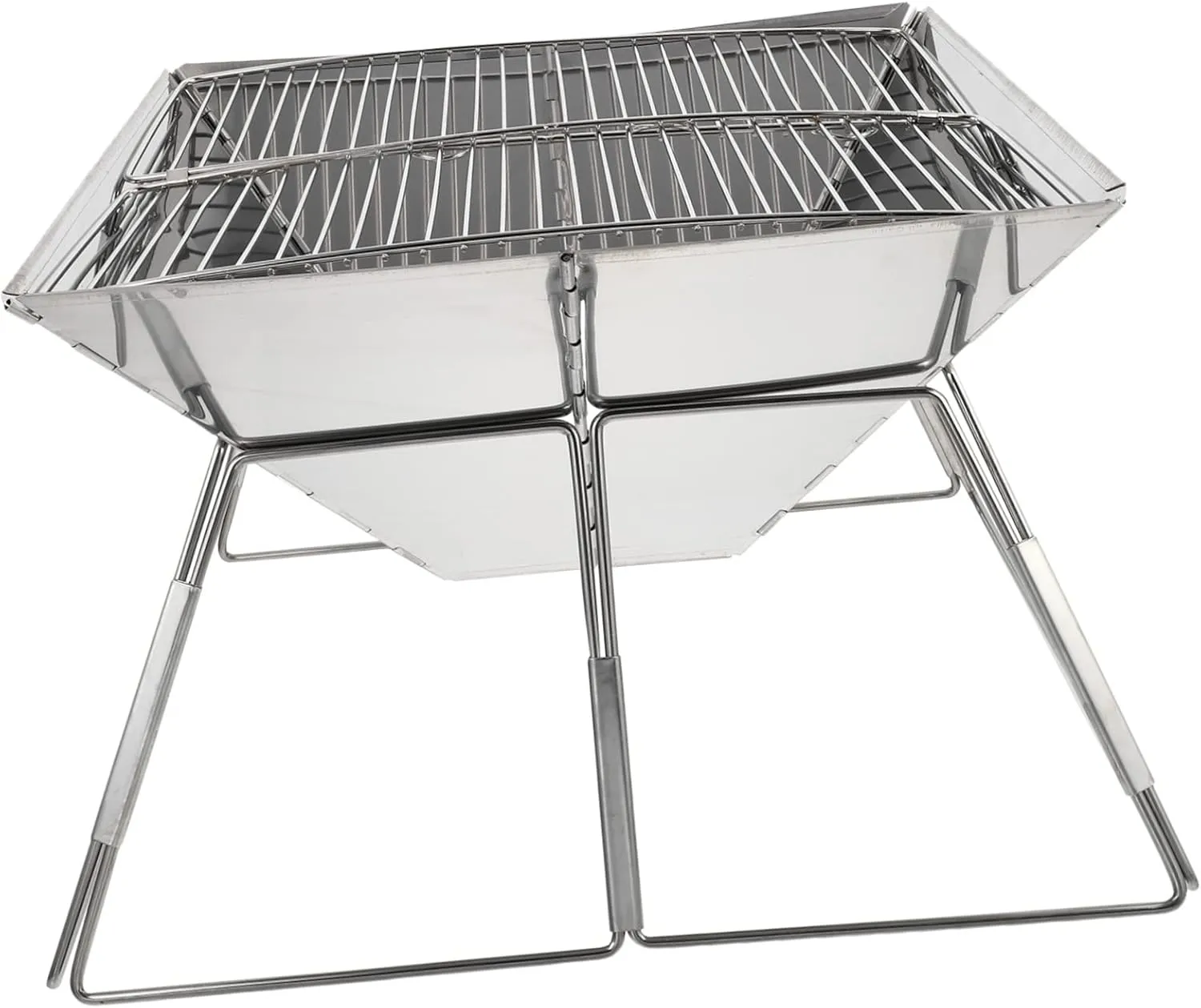 BESPORTBLE Barbecue Grill Portable Grill Tabletop Folding Bbq Rack Durable Stainless Steel