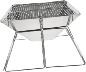 BESPORTBLE Barbecue Grill Portable Grill Tabletop Folding Bbq Rack Durable Stainless Steel