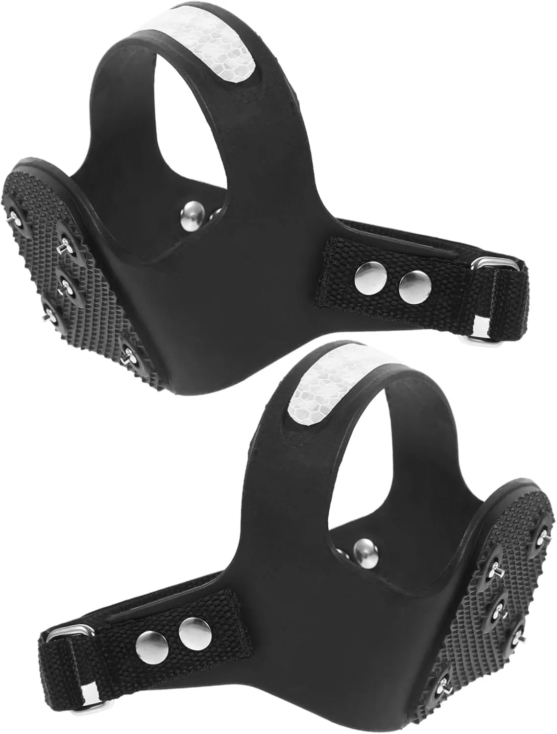 BESPORTBLE Hiking Shoes Ice Grippers Reflective Stripe Crampons Stainless Steel Cleats for Ice Traction