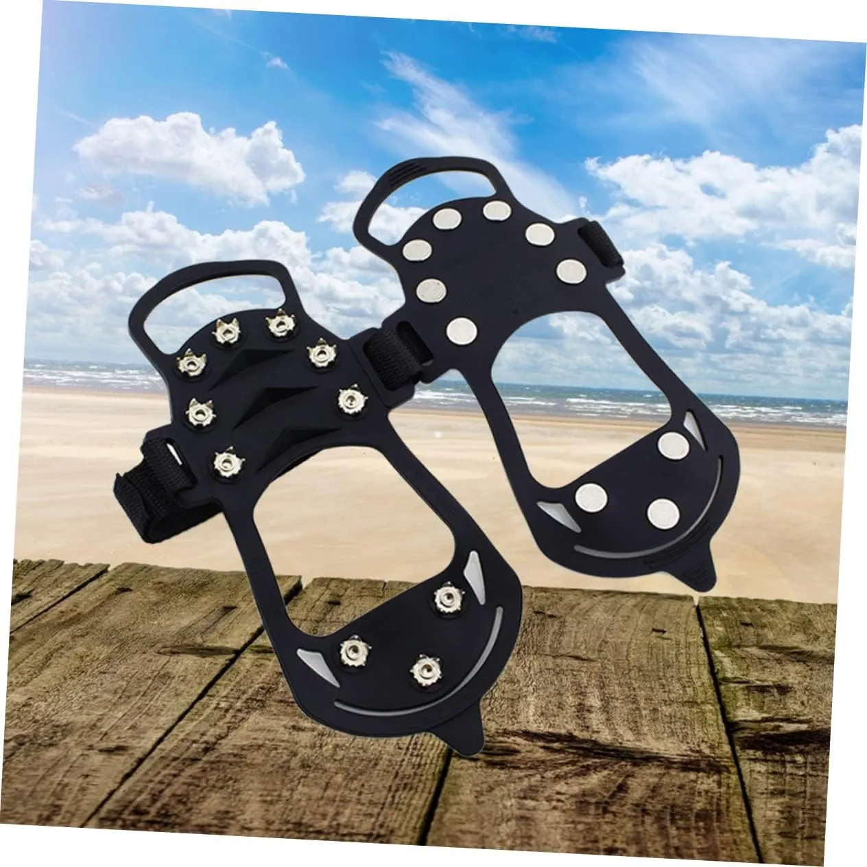 BESPORTBLE Ice Cleats Crampons for Hiking Ice Crampons Ice Grips for Shoes Snow Cleats Snow Grips for Shoes Ice