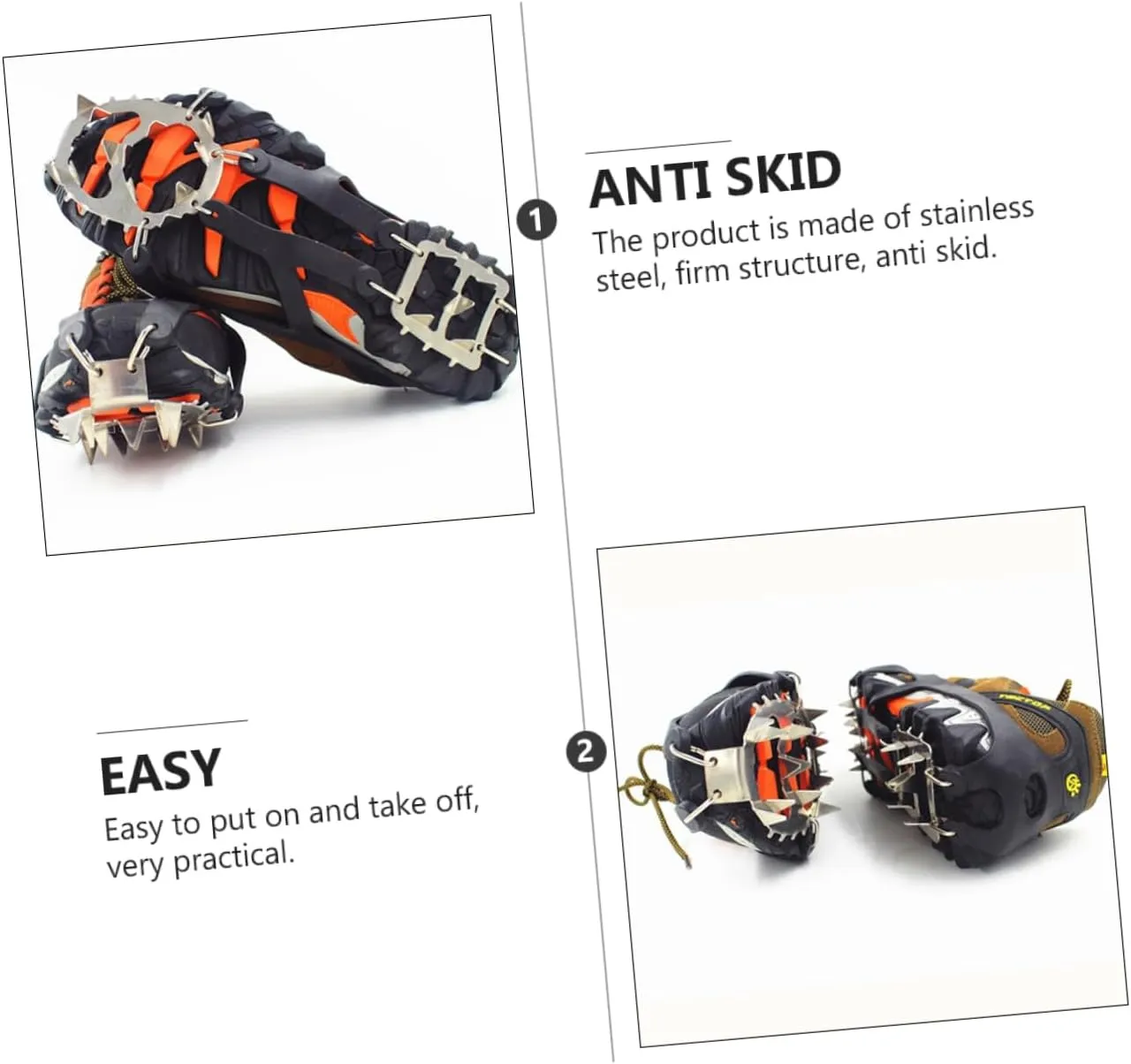 BESPORTBLE Snow Crampons Grippers for Spikes Claw Outdoor Grips Anti Ice Cleats Accessories Winter Snow Shoes Ice