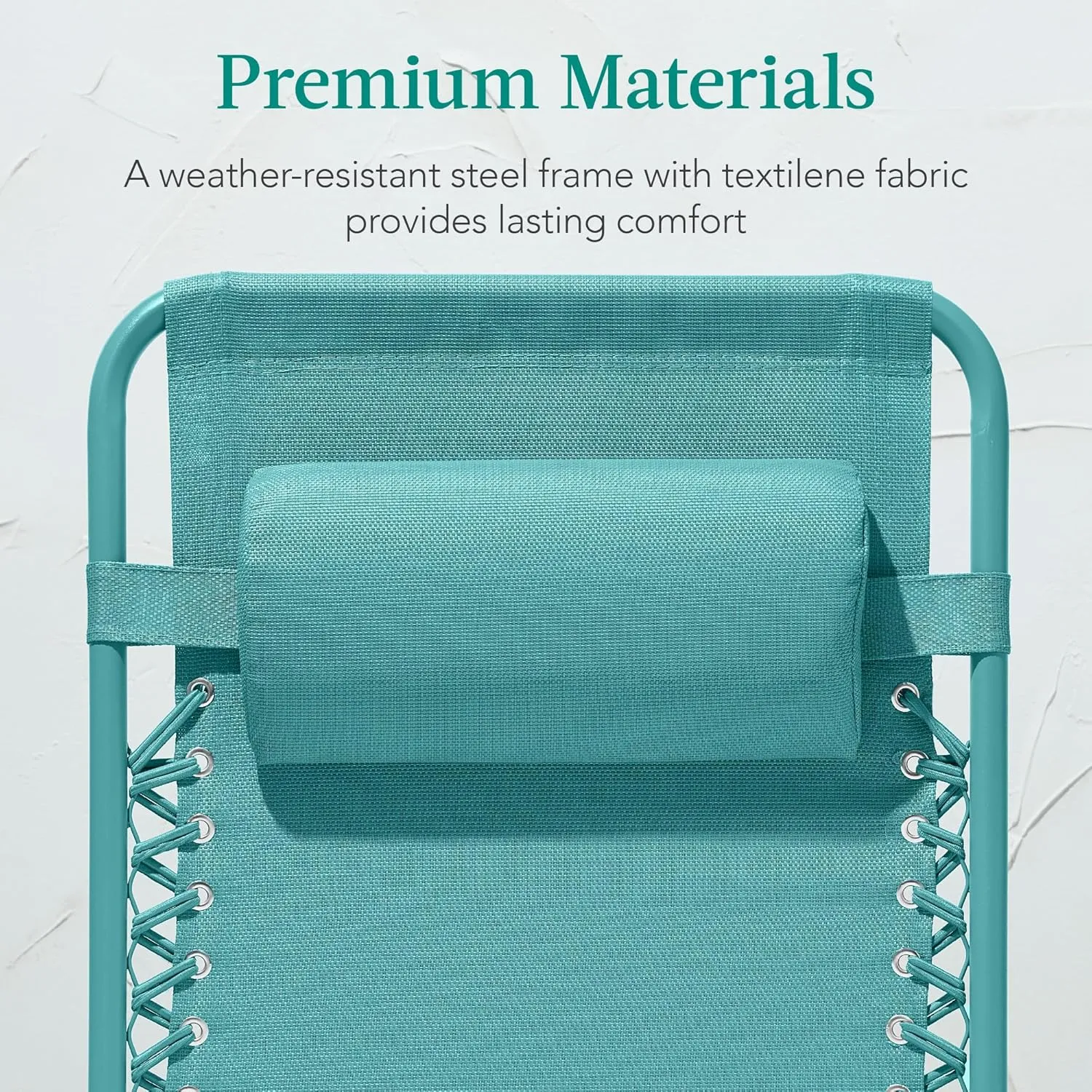 Best Choice Products Adjustable Zero Gravity Chair, Monochromatic Color Folding Patio Recliner w/Side Tray, Headrest - Caribbean