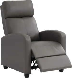 BestMassage Recliner Chair for Living Room Modern Wingback Sofa Home Theater Seating Push Back Reclining Chair with Lumbar Support (Without Massage, PU Grey)