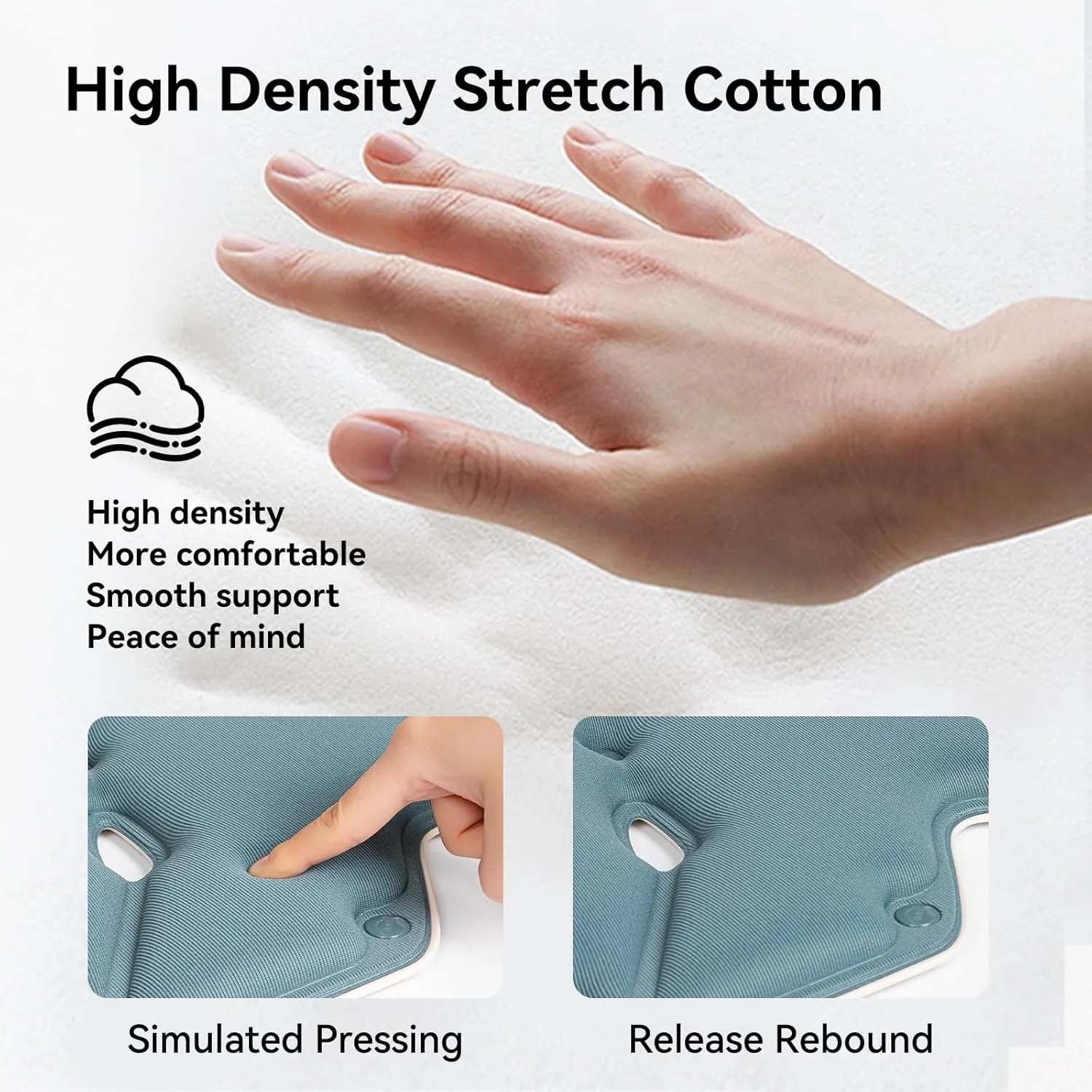 BKT Lumbar Support Seat Cushions Oversized Edition Ergoromic Office Chair for Students Office Workers Nursing Mothers Long Sitting Outdoor Fishing Floor Chair (Misty Blue, Oversized Edition)
