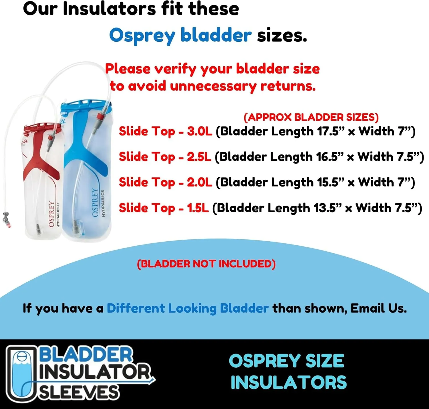 Bladder Insulation are Compatible with Osprey Hydraulics Water Bladder - Reservoir