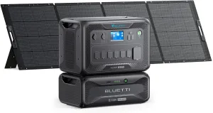 BLUETTI Solar Generator AC300 & B300K Expansion Battery with 350W Solar Panel Included, 2,764.8Wh LiFePO4 Portable Power Station w/ 7 3,000W AC Outlets, for Home Emergency, Power Outage, Off Grid