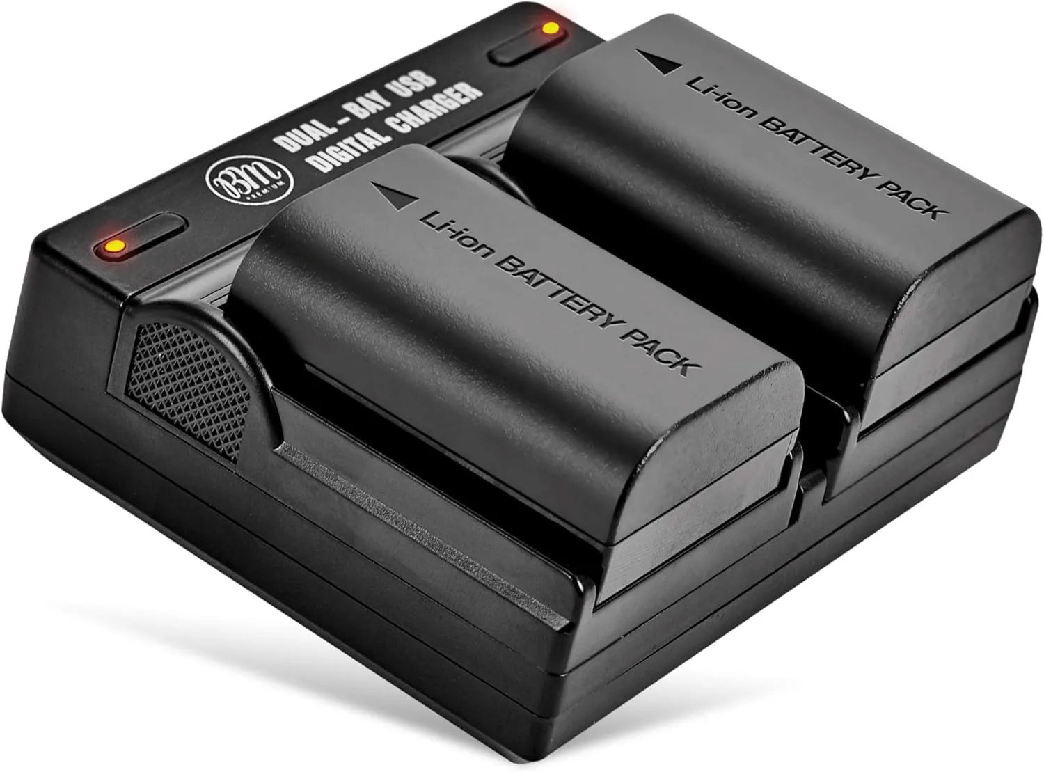 BM Premium 2 Pack of LP-E6NH High Capacity Batteries and Dual Bay Battery Charger for Canon EOS R EOS R5 EOS R6 EOS R6 II EOS R7 EOS 90D EOS 60D EOS 70D EOS 80D EOS 6D II EOS 7D EOS 7D Mark II Cameras