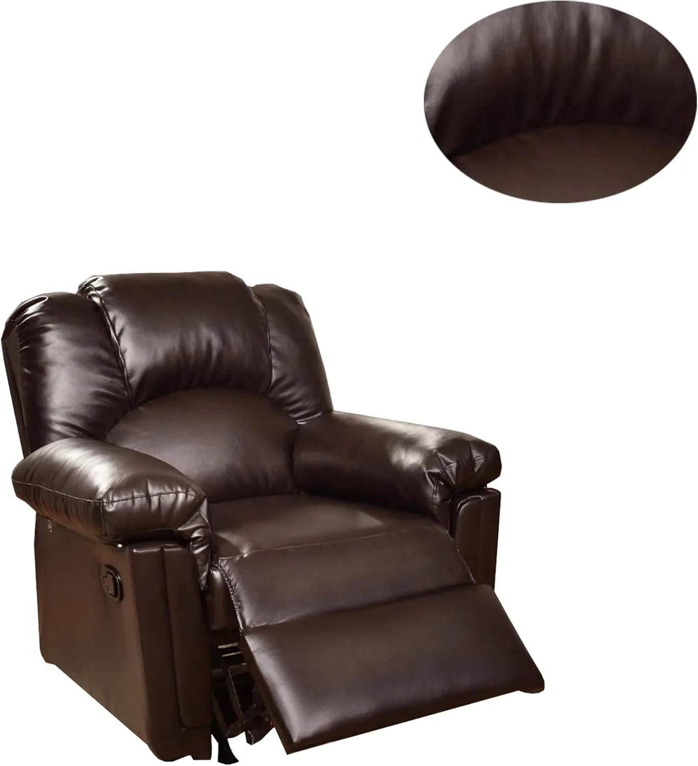 BM171425 41 X 35 X 35 In. Bonded Leather Rocker & Recliner Brown