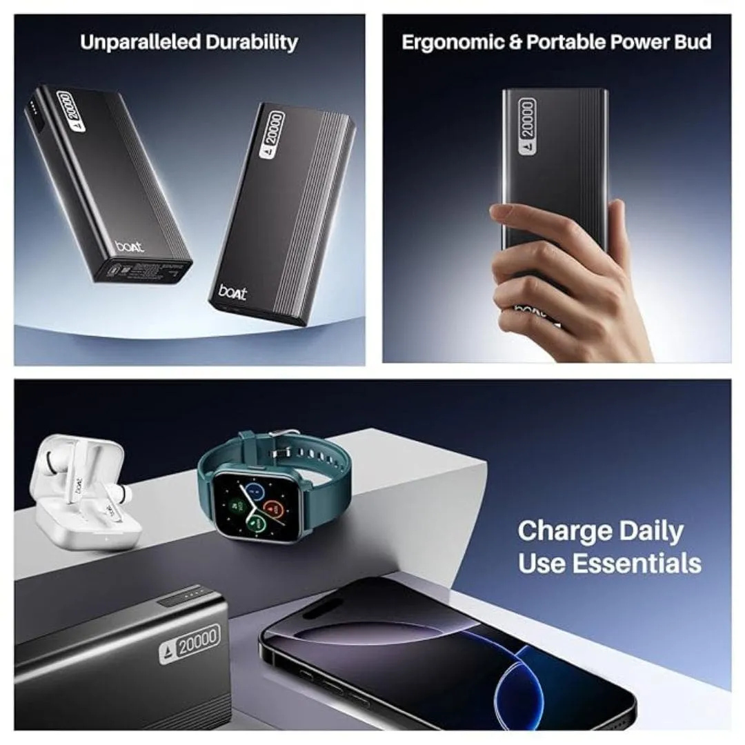 boAt Energyshroom PB401 20000mAh Power Bank (Carbon Black)