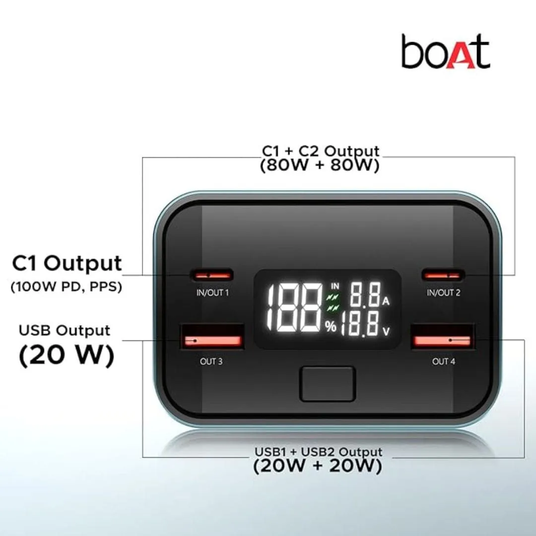 boAt EnergyShroom PB600 PowerPulse 27000mAh Power Bank (Gunmetal)