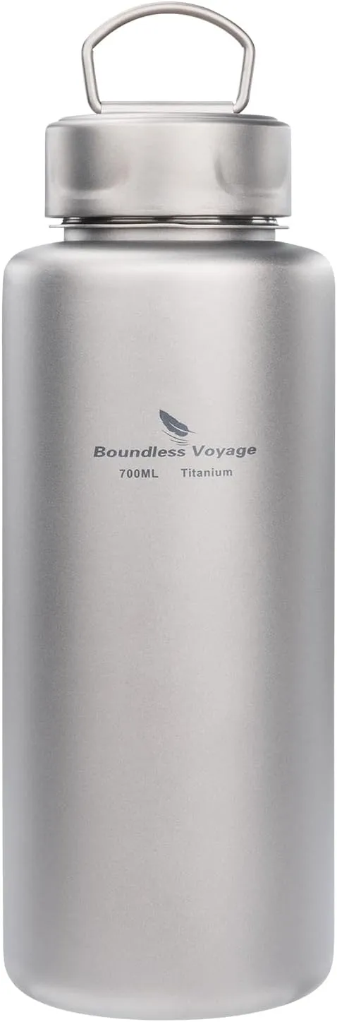 Boundless Voyage Titanium Bottle Single-layer Sports Water Bottle Ultralight Leakproof Drinkware for Outdoor Camping Hiking 700ml-Ti3012D