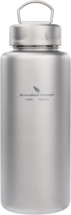 Boundless Voyage Titanium Bottle Single-layer Sports Water Bottle Ultralight Leakproof Drinkware for Outdoor Camping Hiking 700ml-Ti3012D