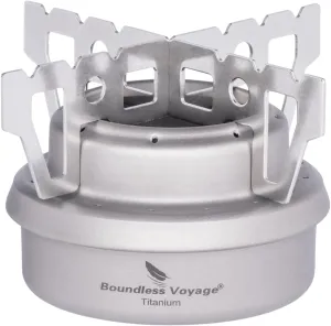 Boundless Voyage Titanium Spirit Burner Mini Alcohol Stove with Brackets Outdoor Camping Stove Multi-Fuel Stove, Lightweight and Versatile ti2001c
