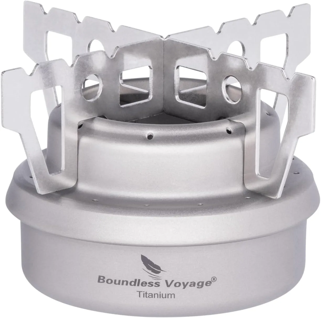 Boundless Voyage Titanium Spirit Burner Mini Alcohol Stove with Brackets Outdoor Camping Stove Multi-Fuel Stove, Lightweight and Versatile ti2001c