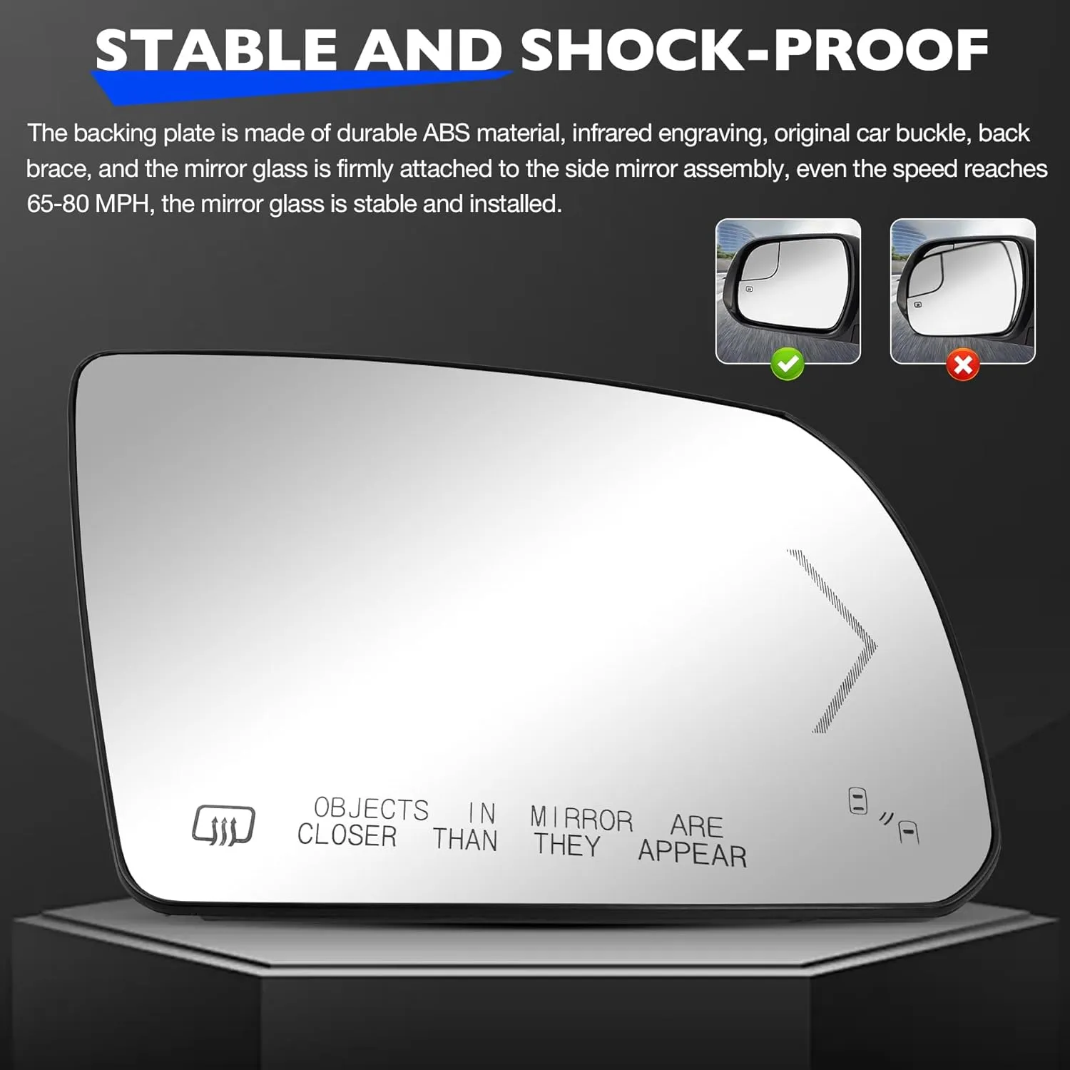 BSD LED Turn Signal Heated Mirror Glass for 08-17 Toyota Sequoia 07-20 Tundra Right Passenger Side Exterior Mirror 87903-0C100 879030C100 Heating LED Turn Signal Light BLIS Blind Spot Mirrors Glass