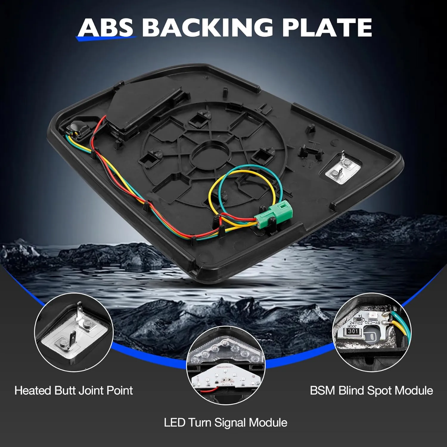 BSD LED Turn Signal Heated Mirror Glass for 08-17 Toyota Sequoia 07-20 Tundra Right Passenger Side Exterior Mirror 87903-0C100 879030C100 Heating LED Turn Signal Light BLIS Blind Spot Mirrors Glass