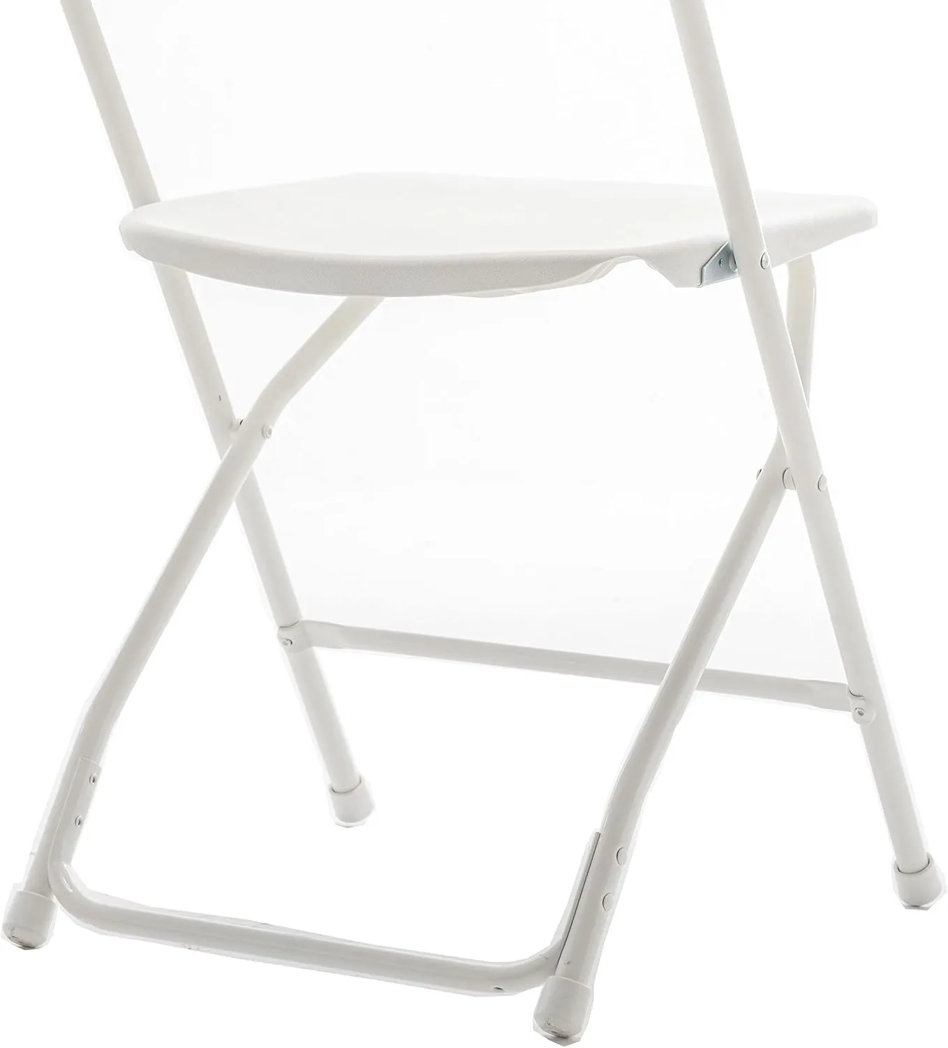 BTEXPERT Set of 10, White Plastic Folding Chairs Steel Frame Commercial 650LB High Weight Capacity Event Chair Lightweight for Office Wedding Party Picnic Kitchen Dining Church School - 10
