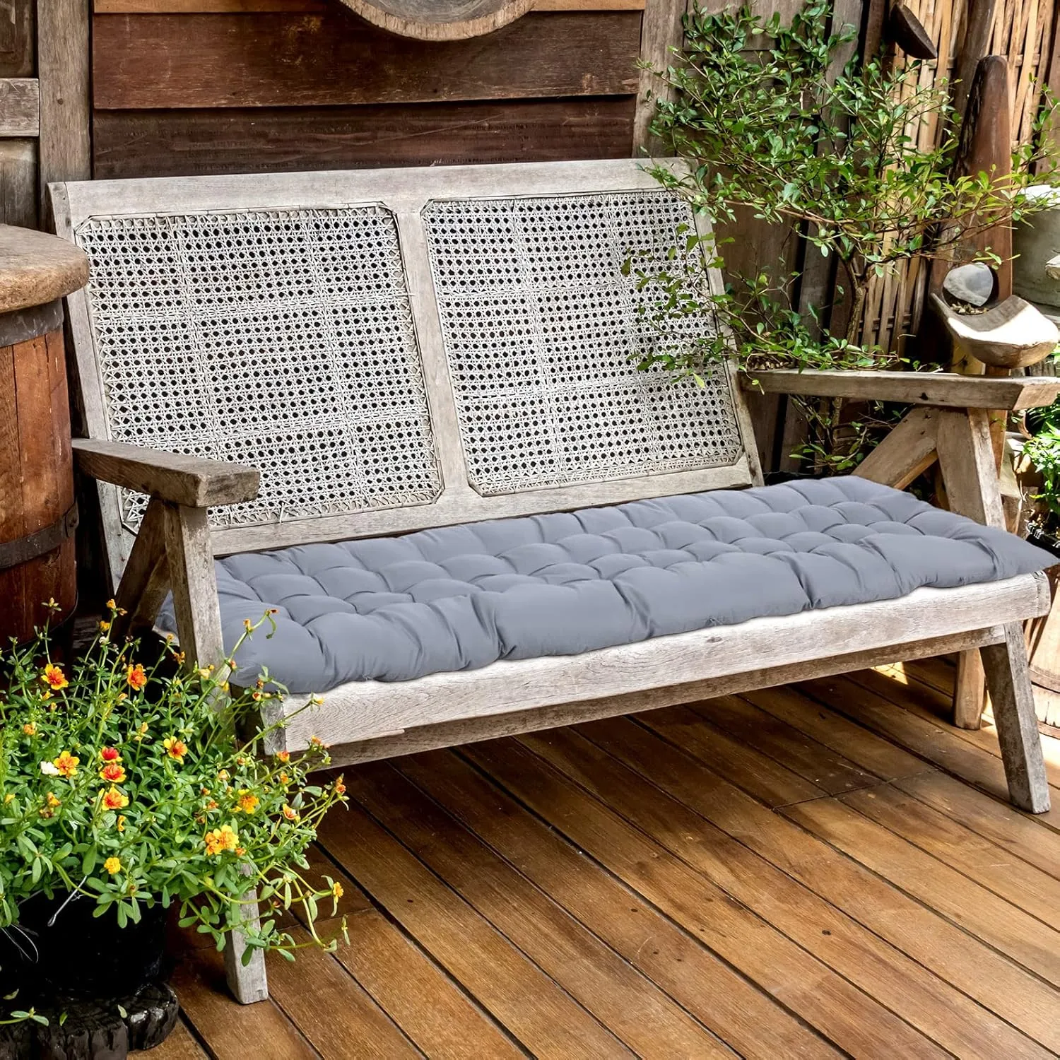Bucherry 67 x 19 Inch Chaise Lounge Cushions Soft Lounge Chair Cushion Gravity Chair Cushion Sofa Lawn Furniture Cushion Pad with 6 Tie for Outdoor Indoor Patio Home Without Headrest (Gray,4 Pcs)