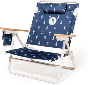 Business & Pleasure Co. Margaritaville Manana Backpack Beach Chair Lay Flat Reclining, Lightweight & Portable, Insulated Cooler Pocket, Continental Drifter Marg