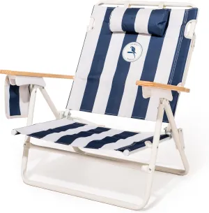 Business & Pleasure Co. Margaritaville Manana Backpack Beach Chair Lay Flat Reclining, Lightweight & Portable, Insulated Cooler Pocket, Continental Drifter Stripe
