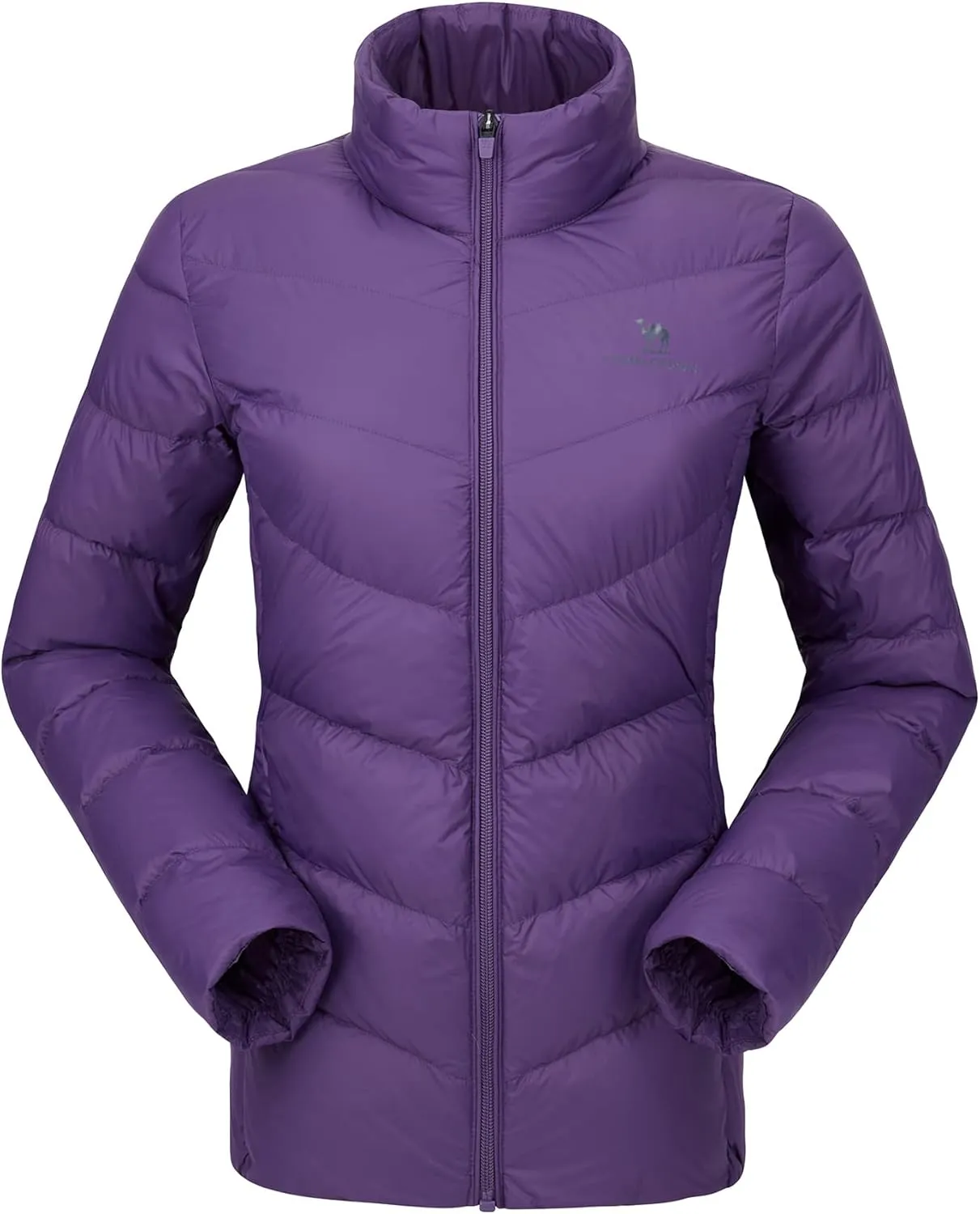 CAMELSPORTS Women's Down Jacket Hooded Winter Light Weight Short Puffer Coats Packable Warm Windproof Ladies Parka