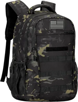 Camo Backpack 40L Military Elementary Middle School Boys Backpack Molle with USB Charging Port & Flag Patch