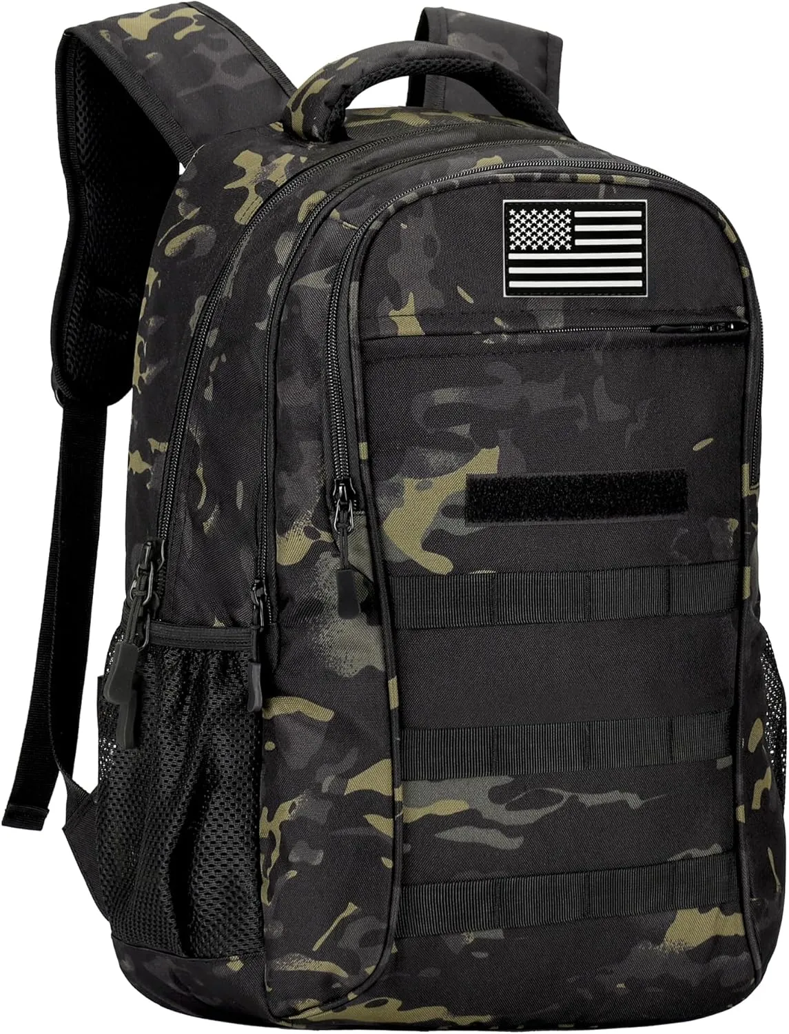 Camo Backpack 40L Military Elementary Middle School Boys Backpack Molle with USB Charging Port & Flag Patch