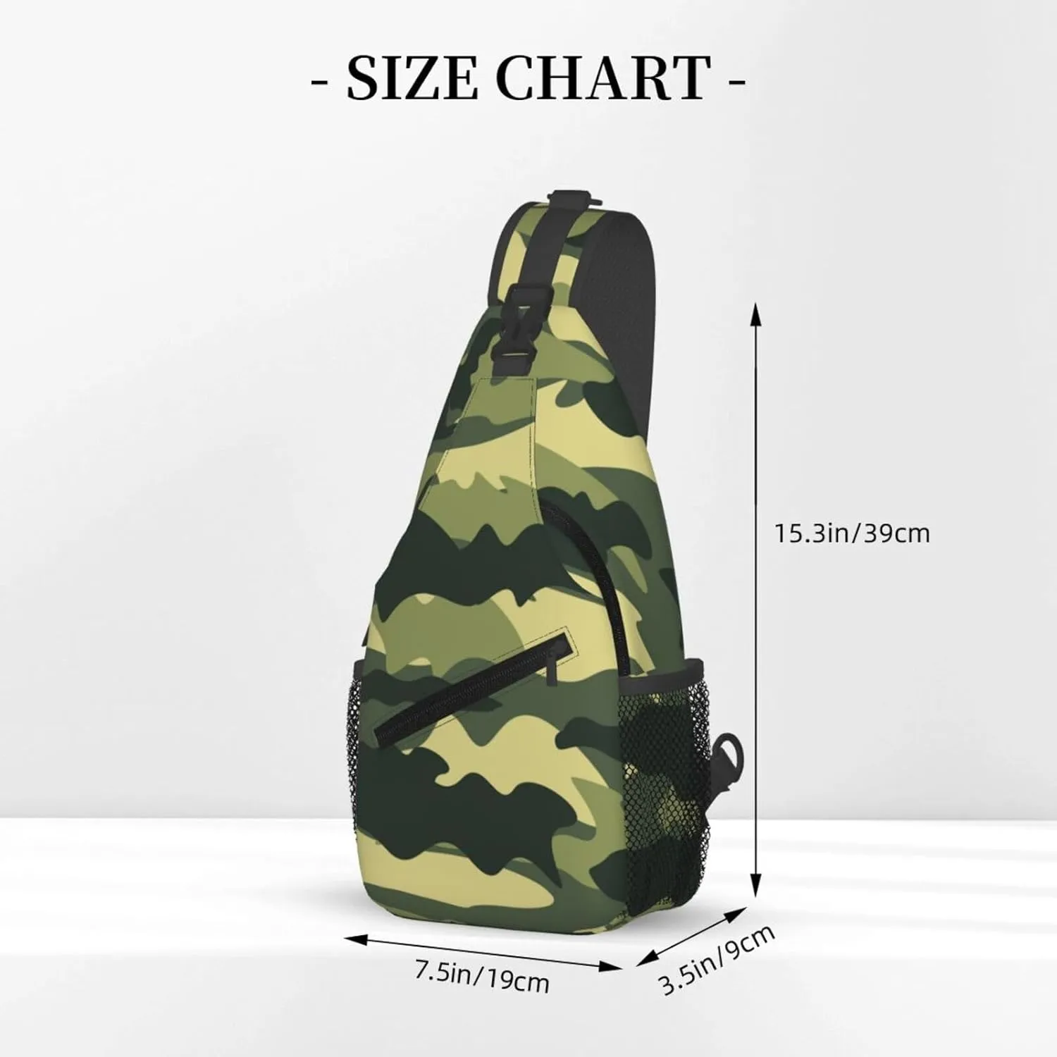 Camo Crossbody Sling Backpack Sling Bag Adjustable Chest Shoulder Daypack For Women Men
