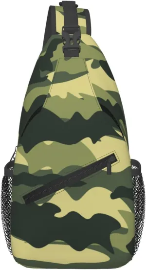 Camo Crossbody Sling Backpack Sling Bag Adjustable Chest Shoulder Daypack For Women Men