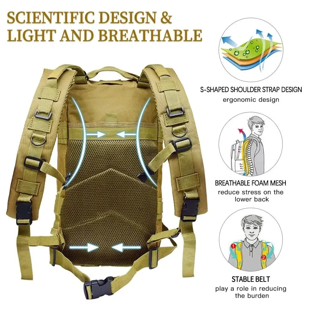 Camouflage Military Tactical Backpack for Outdoor Sports and Hunting 3p Pack Bag