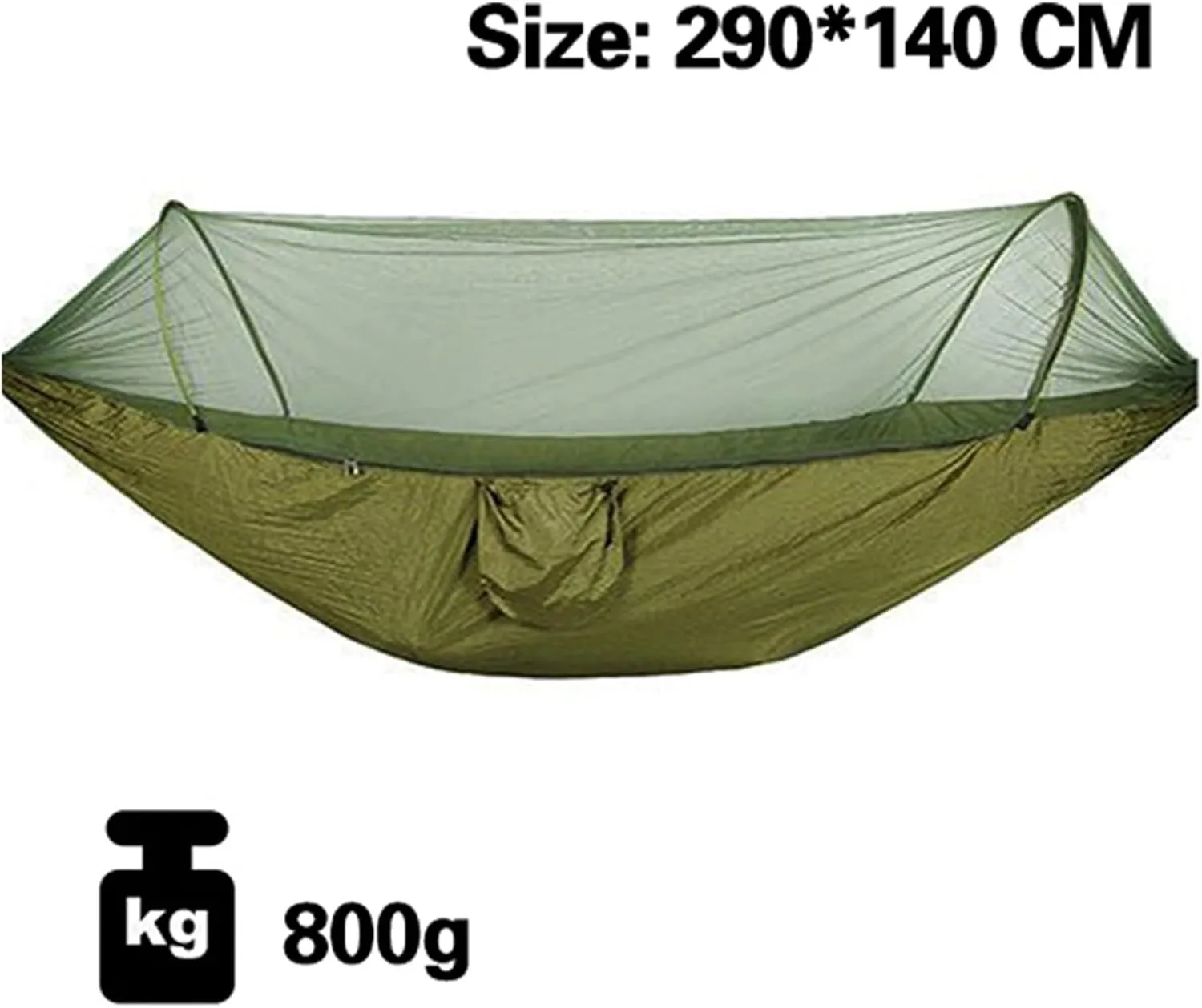 Camp 260x140cm Outdoor Double Camping Hammock with Mosquito Net and Rain Fly Tarp Lightweight Parachute Hammocks Travel Hiking Strong (04)