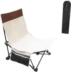 Camp Chair Beach Chair Recliner Heavy Duty Stool Portable Lounge Chair Folding Chair for Patio Outdoor Concert Lawn Traveling, Beige