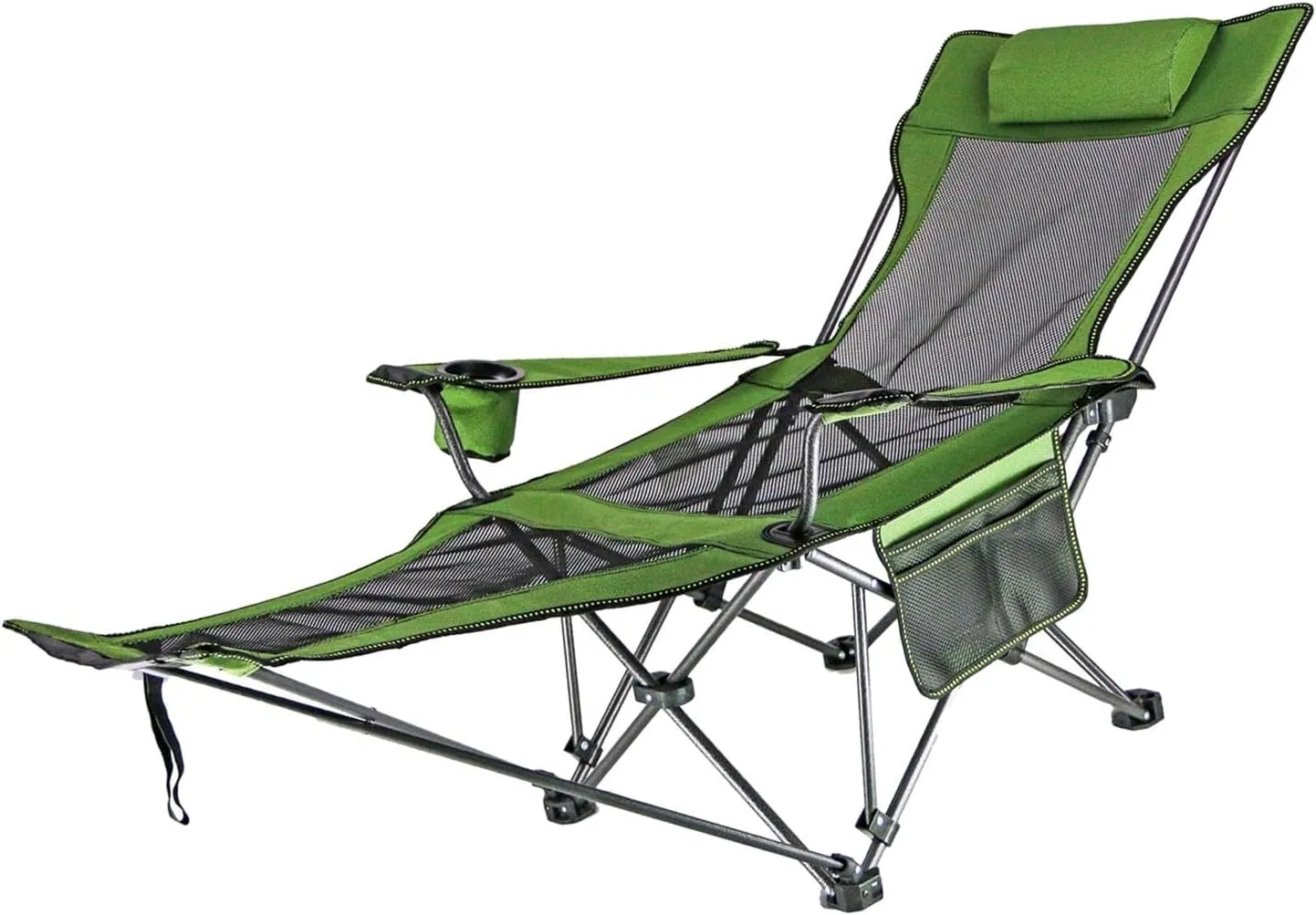 Camp Chair Recliner Stool with Cupholder Folding Chair for Lawn Sports Patio