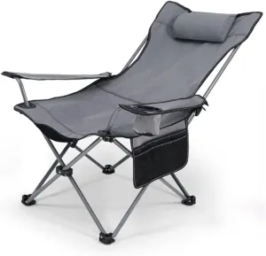 Camping Chair Camping Chair Recliner Lightweight Wear-Resistant Leisure Beach Chair, Easy Carry Fishing Chair with Cup Holder, Office Lunch Break Lounger with Legrest, 4 Styles