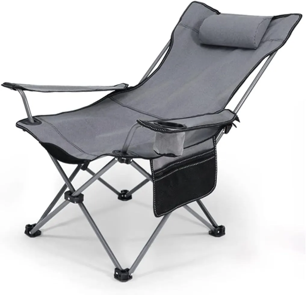 Camping Chair Camping Chair Recliner Lightweight Wear-Resistant Leisure Beach Chair, Easy Carry Fishing Chair with Cup Holder, Office Lunch Break Lounger with Legrest, 4 Styles