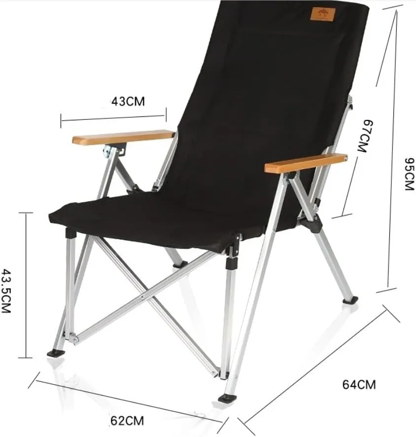 Camping Chair Camping Ultralight Aluminum Tube Ice Fishing Chair Backpack Chair with Wooden Handrail Stool for Camping Beach Fishing Folding Chair (Color : A) (B One Siz