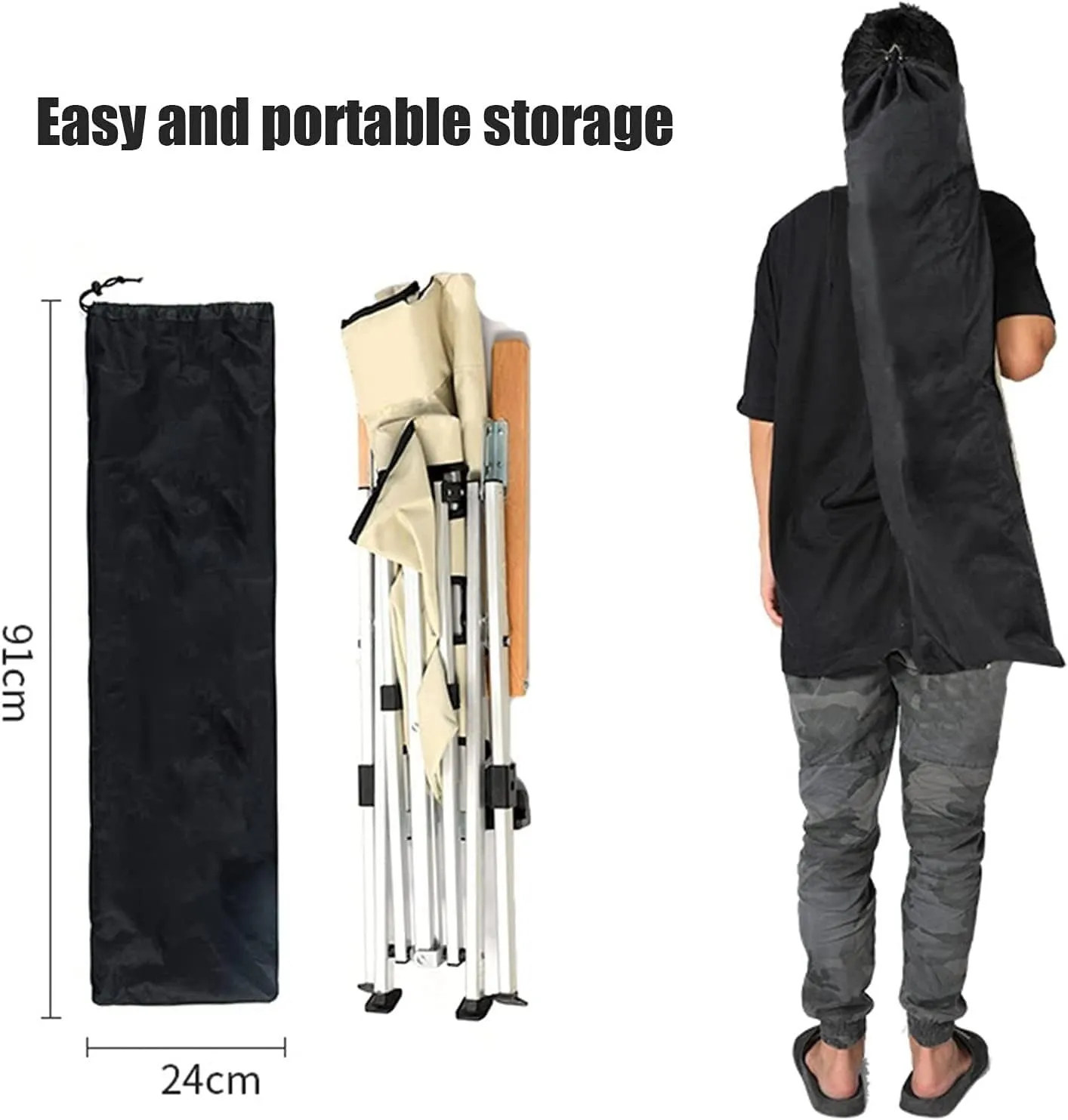 Camping Chair Camping Ultralight Aluminum Tube Ice Fishing Chair Backpack Chair with Wooden Handrail Stool for Camping Beach Fishing Folding Chair (Color : A) (B One Siz