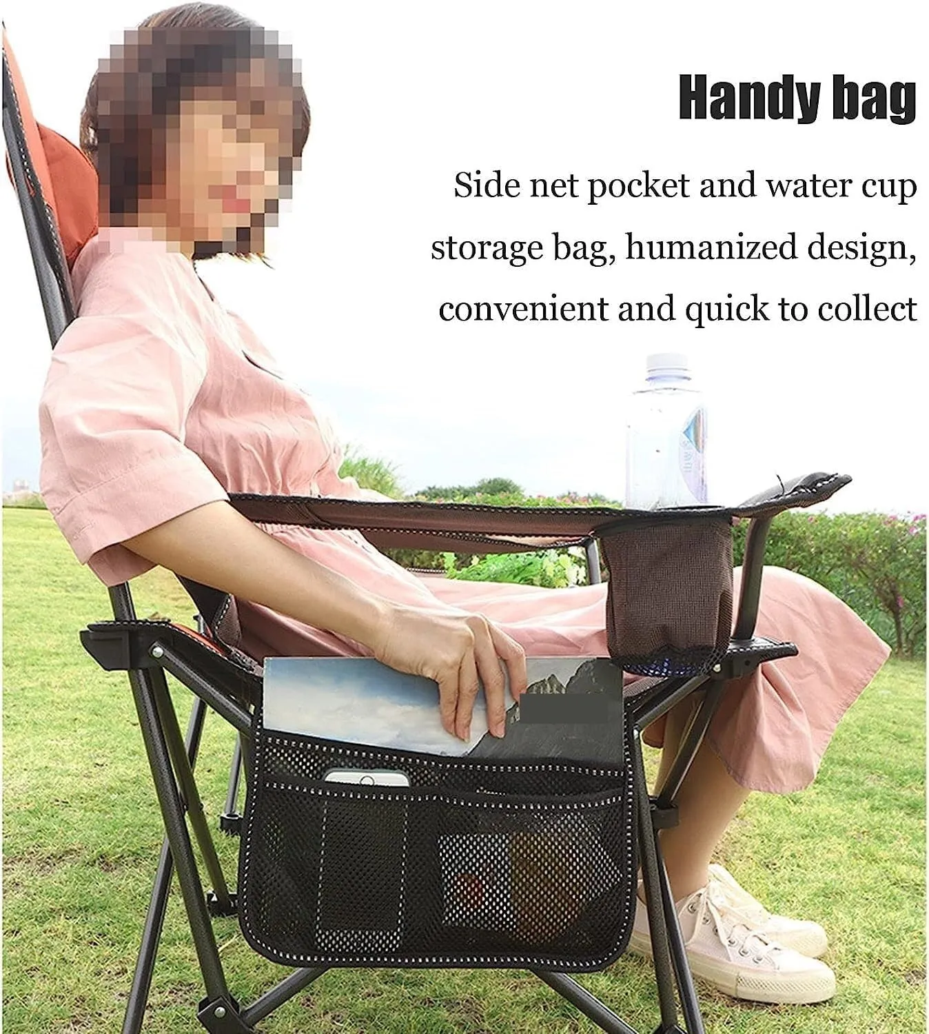 Camping Chair Folding Chairs Lawn Chairs 2 In 1 Camping Chair With Footrest, Recliner Folding Lounge Seat For Beach, Fishing, Picnics, Hiking Folding Chair Camp Chair Moon Chair ( Color : A , Size : 5