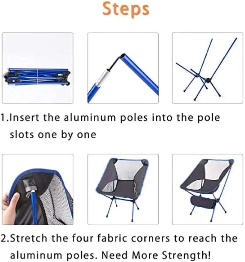 Camping Chair - Folding Outdoor Chair, Lightweight, Breathable Mesh, Portable, 230lbs Capacity, Ideal(Blue)