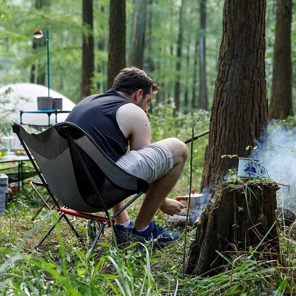 Camping Chair - Folding Outdoor Chair, Lightweight, Breathable Mesh, Portable, 230lbs Capacity, Ideal(Blue)